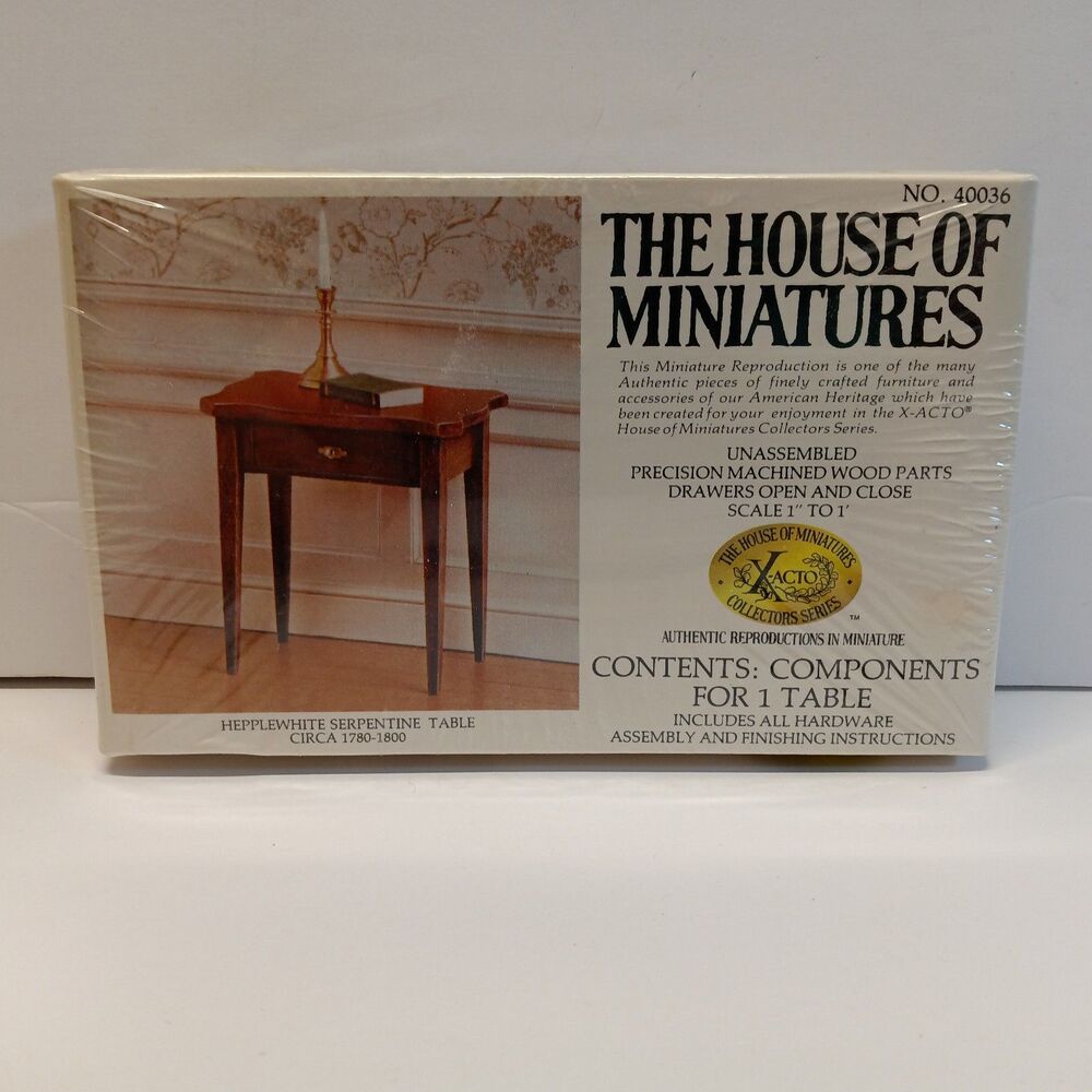 The House of Miniatures Hepplewhite Serpentine Table Kit 40036 X-ACTO 1":1' Vtg